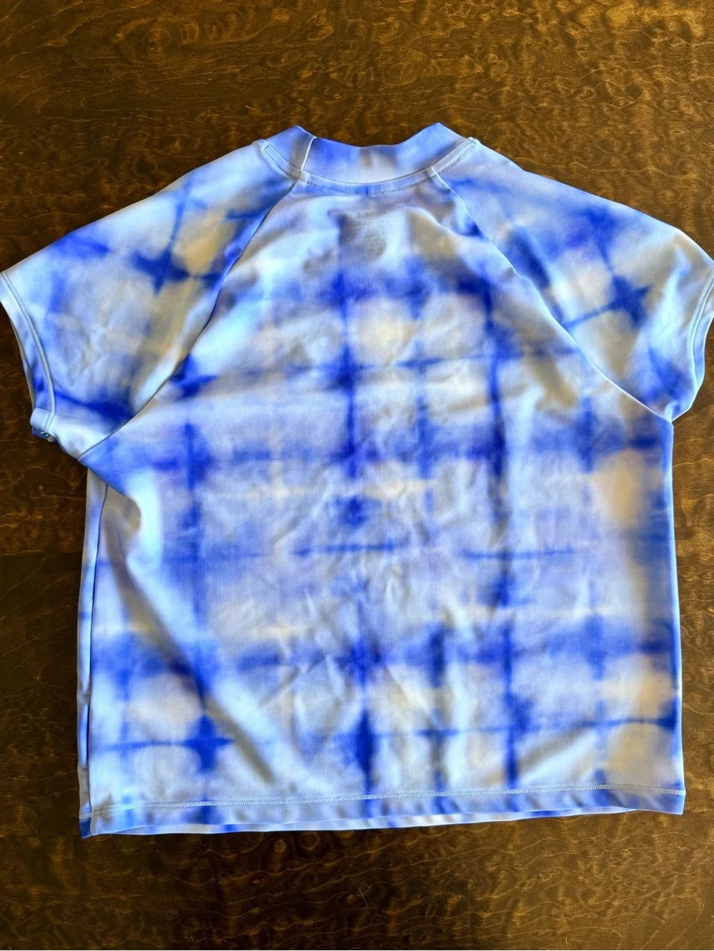 Athleta Girl Mock Neck Swim Rashguard - Blue pattern Size 14